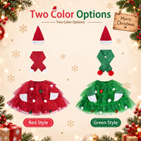 Noël Xmas Tulle Jupe Pom-Pom Costume Fête Robe Vêtements Animal pour Chien et Chat Grossiste Lavable Luxe Tenue