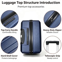 Ensemble de bagages personnalisés en ABS et PC, vente en gros, 4 pièces, valises 14, 20, 24, 28 pouces, 8 roues, bagage à main, sac de voyage à roulettes, fabricant professionnel