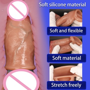 Manchon extra large à dents de loup, extenseur de pénis épaissi, jouet masculin en silicone pour adulte, préservatif en cristal allongé - Product Image 6