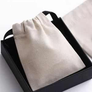 Pochette cadeau en coton mousseline écologique pour bijoux, personnalisable avec logo et taille, sac à cordon 100% coton naturel, vente en gros - Product Image 6