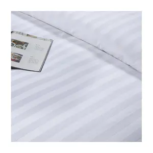 5 star hotel 300tc white cotton percale fabric for bed sheets