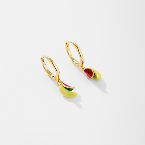 FUAMAY <span class=keywords><strong>2022</strong></span> Tendance Classique Plaqué Or Émail Boucles D'oreilles Orange et Citron Goutte Conception À La Mode Aros Style pour Cadeau - Product Image 6