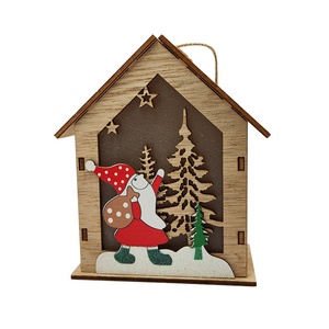 Decorazioni Natalizie Bestwish: Piccole <span class=keywords><strong>Case</strong></span> in Legno Luminose Ecologiche 10x10x10cm per <span class=keywords><strong>Capodanno</strong></span> - Product Image 6