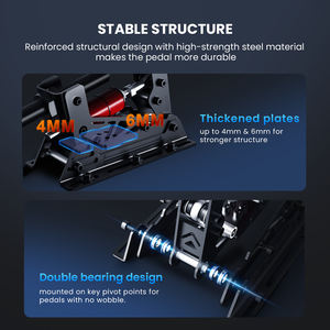 SIMSONN PRO-X P3-H1 Pédales de course réalistes Jeu Volant Compatible avec <span class=keywords><strong>PC</strong></span> pour une expérience de simulation de conduite immersive - Product Image 4