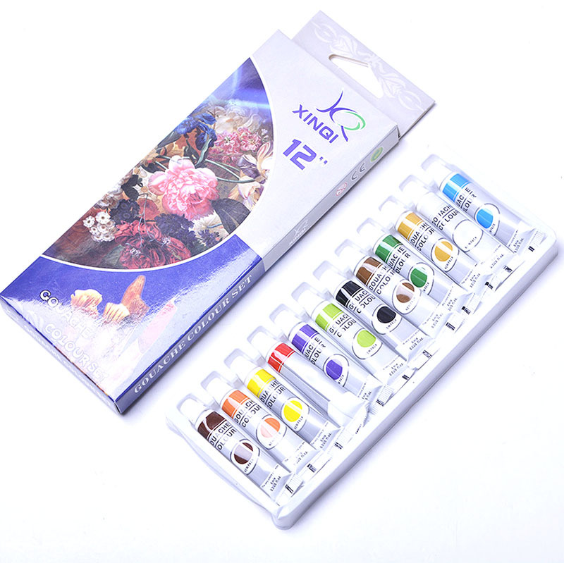 Bview Art Professional 12 Colors Heavy Body Acrylic Permanent Paint Set