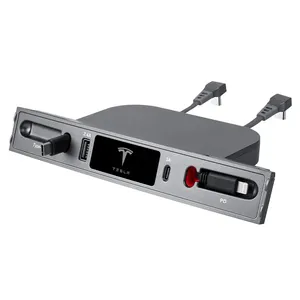 Tesla Model 3 & Y와 호환되는 주변 조명 USB 허브 호환 센터 콘솔 호환 도킹 스테이션 스마트 센서
