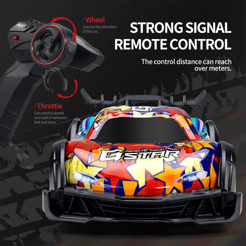 Cross-border new colorful light four-way drift racing car children's electric model toy remote control car