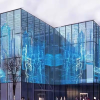 Écran en film cristallin ultra-fin couleur pleine P6.25 pour la publicité, mur vidéo LED transparent en verre d'usine