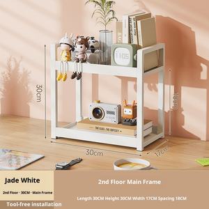 현대식 스탠딩형 이중층 지속 가능한 분체 도장 금속 데스크탑 수납 선반 사무실 및 거실용 30x30x30cm - Product Image 6