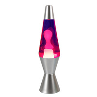 Offre Spéciale gros bouteille en verre en forme de fusée cire colorée base ronde table veilleuse corps en aluminium lampe à lave décorative à led