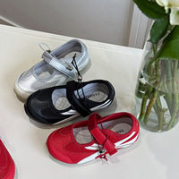 Chaussures décontractées rouges respirantes pour enfants, style ballerine, à bout peu profond, type Mary Jane, rétro, à semelle souple, inspirées des chaussures d'entraînement allemandes