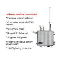 Passerelle LoRaWAN pour l'agriculture intelligente et l'élevage, station de base extérieure IP67 4G/WiFi/GPS 8 canaux sans caméra ni batterie