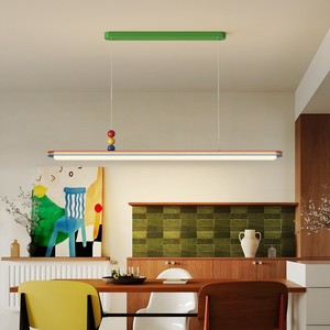 โคมไฟเพดานแบบมินิมอลทรงยาว ไฟ LED ขั้ว E27 หัวเดียว สำหรับห้องรับประทานอาหาร เคาน์เตอร์บาร์ โคมไฟเพดานทันสมัย - Product Image 1