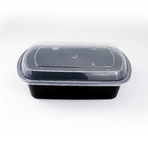 American rectangular pp disposable lunch box meal 1000 ml plastic food containers black plastic food container