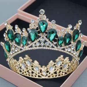 Kristallen tiara's, ronde kronen, pageantkronen en tiara-diademen, haaraccessoires voor gala's en bruiloften - Product Image 2