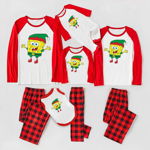 Personalizado Grinch Impressão Xadrez Vermelho Pijama De Natal Conjunto Elástico Cintura O-Neck Collar Família Sleepwear Térmica Frente Dropshipping - Product Image 2