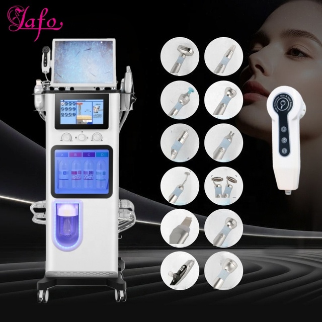 12 in 1 Hydra Machine with Digital Skin Analyzer Oxygen Infusion Tech Water Peel Treatment for Complete Facial Care Machine