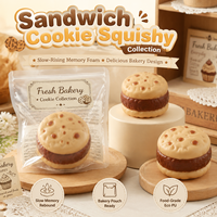 Jouet Squishy en forme de biscuit au chocolat, à remontée lente, en TPR, anti-stress, pour enfants et adultes, en packs cadeaux
