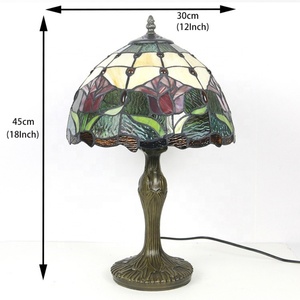 Lámparas Tiffany Hechas a Mano LongHuiJing, Lámparas de Mesa de Estilo Rústico, Lámparas de Lectura de Vidrio Emplomado, Lámpara de Escritorio Decorativa - Product Image 2