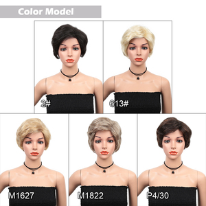 <span class=keywords><strong>Nancy</strong></span>-Peluca de cabello sintético para mujer, <span class=keywords><strong>pelo</strong></span> corto <span class=keywords><strong>rizado</strong></span> con flequillo, fibra ombré, alta temperatura, color blanco - Product Image 6