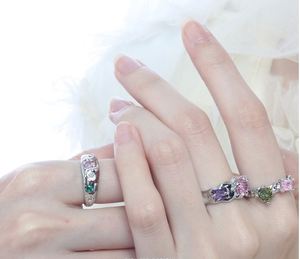 Fine Jewelry Colorful Mini Zircon <b>Rings</b> for Women <b>Silver</b> Color <b>Adjustable</b> Finger <b>Ring</b> Sweet Girls Fashion Jewelry - Product Image 5