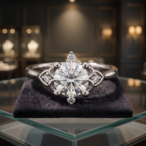IGI Certified Lab Grown Diamond Cushion Halo <b>Split</b> Shank Vintage Anniversary Engagement <b>Ring</b> 10K 14K 18K Gold 925 935 Silver - Product Image 1