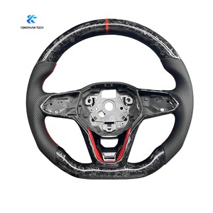 Volante in Pelle e Fibra di Carbonio per Volkswagen MK7 R Golf 7 Gti Golf7.5 Jetta Tiguan Passat <span class=keywords><strong>VW</strong></span> <span class=keywords><strong>CC</strong></span> Bora - Product Image 2