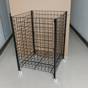 RH-DC6160-B 610*600*870mm Présentoir mobile flottant, Cage promotionnelle détachable, Cage en fil métallique carrée noire - Product Image 1