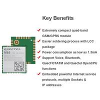Module Quectel M66 Compact 2G GSM GPRS avec Bluetooth intégré 3.0 paquet OpenCPU LCC pour l'IoT industriel et le suivi des actifs