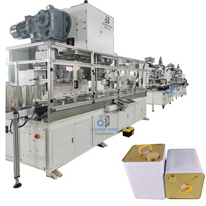 Otomatik yuvarlak 1-5 çöp kare dikdörtgen kimyasal teneke kutu kutu büyük kova boya 10-20 litre yapma makinesi üretim hattı - Product Image 2