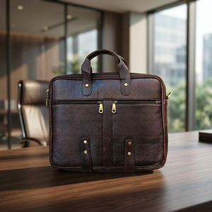 Fashionable Genuine Leather Eco-Friendly Laptop Messenger <b>Bag</b> Girls Waterproof Crossbody Design Simple Style Work/School B S - Product Image 1