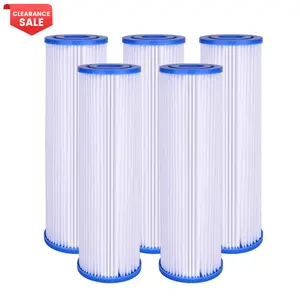 2.5" X 10" 20 Micron Washable Sediment Pleated Water Filter For City Or Well Water Treatment Machinery For Whole House System