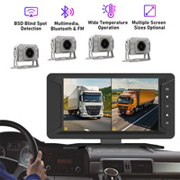 Caméra embarquée portable pour camion avec enregistreur DVR, enregistrement en boucle, écran IPS, double objectif, caméra de voiture, chariot élévateur, camping-car, bus