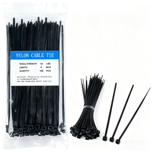 Confezione da 100 Pezzi di Fascette Autobloccanti in Nylon 66, Bianche e Nere, Ecologiche, Campione Gratuito - Product Image 1