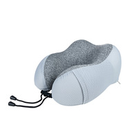 Oreiller en forme de U en mousse à mémoire de forme tricotée confort de voyage avec coussin d'appui-tête de soutien du cou pour des voyages relaxants