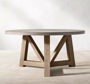 Bàn ăn tròn gỗ tếch phong cách hiện đại, thiết kế đơn giản kiểu Pháp - Product Image 4