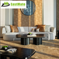 Ensemble de salle à manger haut de gamme, durable, moderne, en bois massif, avec plateau en pierre, structure en métal, chaises avec coussins en cuir, 2 places, pour hôtel