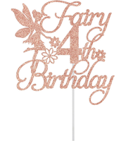 Fee 4. Geburtstags torte Topper Girls Vierte Geburtstags feier Dekorationen Alles Gute zum Geburtstag Kuchen Dekor für Baby Shower Party