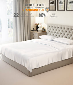 Nhà Máy Cung Cấp 100% Dâu Lụa Vua Giường Lụa Khăn Ga Giường Lụa Tấm Bộ Đồ Giường Bộ - Product Image 5