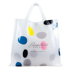 Bolsas de plástico troqueladas Bolsas de compras negras reutilizables para Boutique Bolsas de plástico de agradecimiento para negocios - Product Image 1