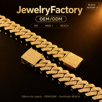 Collier cubain classique géométrique en laiton 20 mm avec zircone cubique 5A, longueur personnalisable et chaîne hip-hop en moissanite pour les fêtes