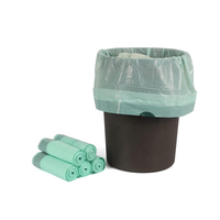 Rouleau de sacs poubelles biodégradables épais et très économiques, thermoscellables avec cordon de serrage, en PLA/PBAT, pour dortoirs étudiants