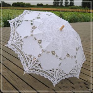 Parapluie vintage en <span class=keywords><strong>dentelle</strong></span> avec manche en bois, broderie de Battenburg, impression numérique, <span class=keywords><strong>ivoire</strong></span>, accessoire de mariage moderne - Product Image 3