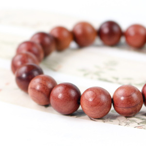 <b>Red</b> Cedar Wood <b>Bracelet</b> 10mm 19 Beads Unisex Everyday Wear Cultural Collectible Jewelry - Product Image 2