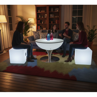 Tabourets de bar LED modernes pour discothèques, hôtels et restaurants, meubles en plastique PE éclairés pour l'extérieur, lumière LED cube