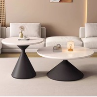Vente en gros Ensemble de tables basses rondes modernes Tables basses en bois pour le salon