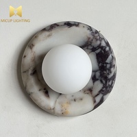 Lampu Dinding Giok Alami Gaya Wabi-sabi Lampu Dinding Latar Belakang Vila Hotel Mewah Lampu Dinding Batu Gua Lampu Kamar Tidur Marmer