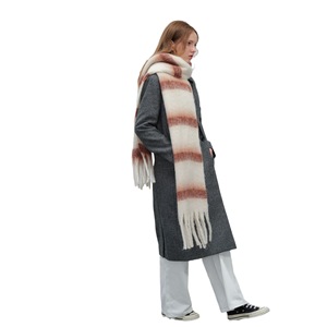 Sciarpa Invernale da Donna di Grande Formato, Calda e Spessa, in Pashmina e Cashmere, con Nappe e Motivo a Quadri - Product Image 5