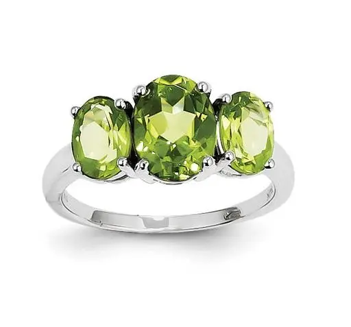 semi Precious three stone peridot gemstone ring beautiful finger ring wholesale price