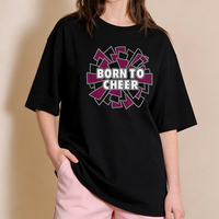 Appliques thermocollantes personnalisées en strass de cristal, motif « Born to Cheer », transferts à chaud